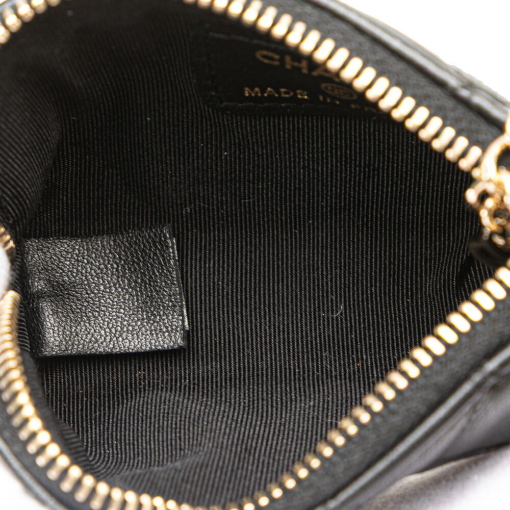 CHANEL Authentic Black Lambskin Leather Logo Wallet - Picture 9 of 13